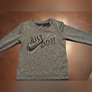 Nike long sleeve t shirt, gray, used once 3 years old